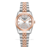 BONIA BNB10873-2617 Silver Rosegold Dial White Stainless Steel